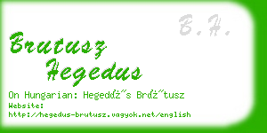 brutusz hegedus business card